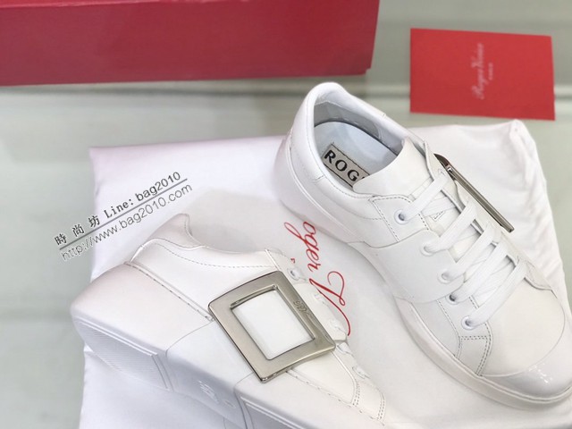 Roger vivier時尚女鞋 RV21早春新款方扣小白鞋運動休閒鞋 dx2965